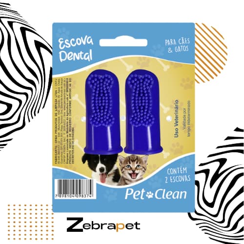 Pet Clean Solapa Dedeira 2un - Escova de Dente Pet