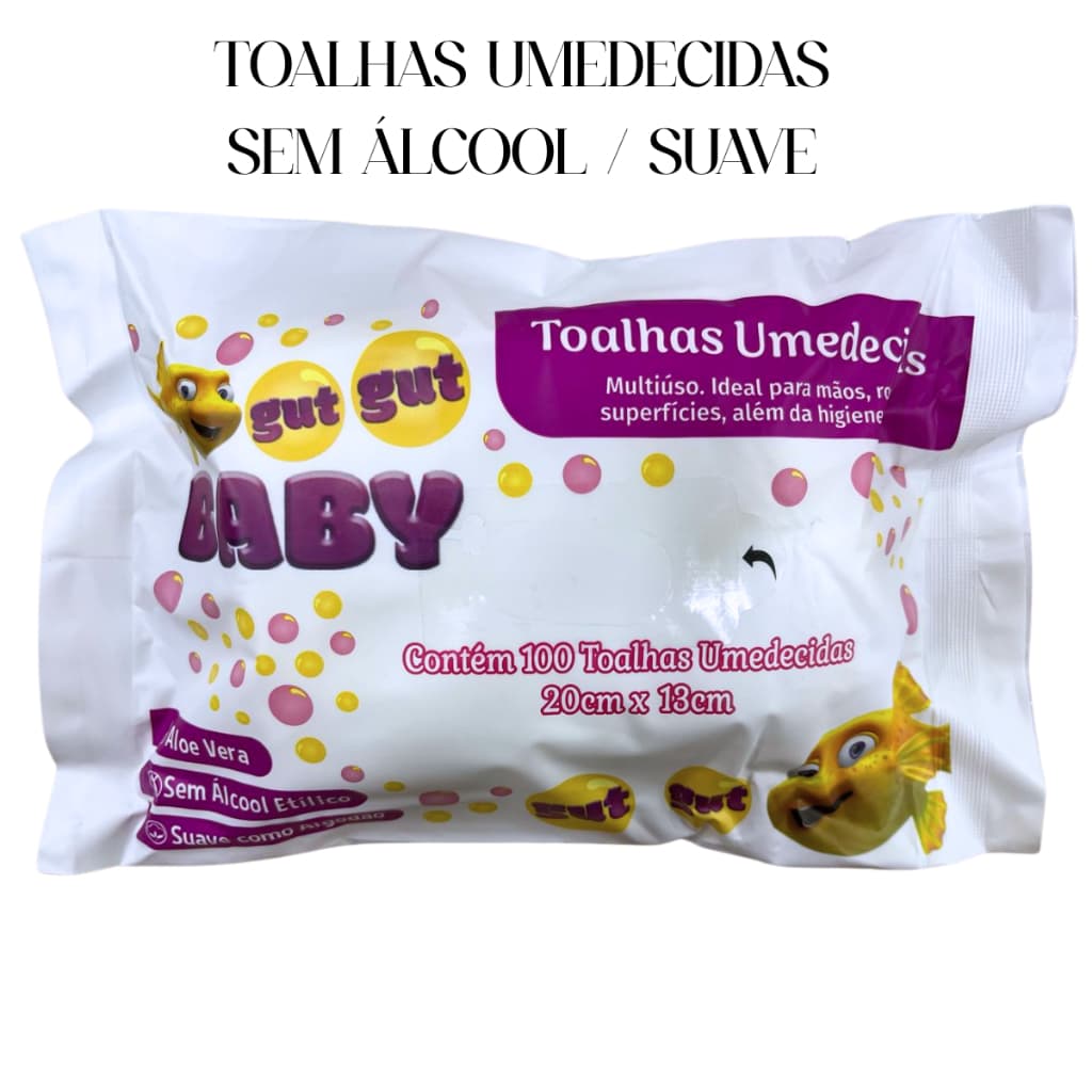 Toalha Umedecida Gut Gut Baby com 100 unidades