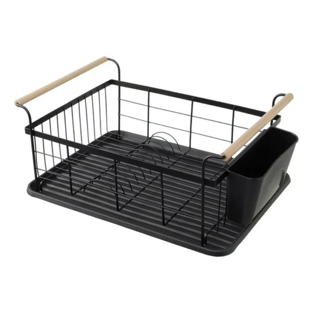 Escorredor de Louça com Porta Talheres e Alça Preto – La Cuisine