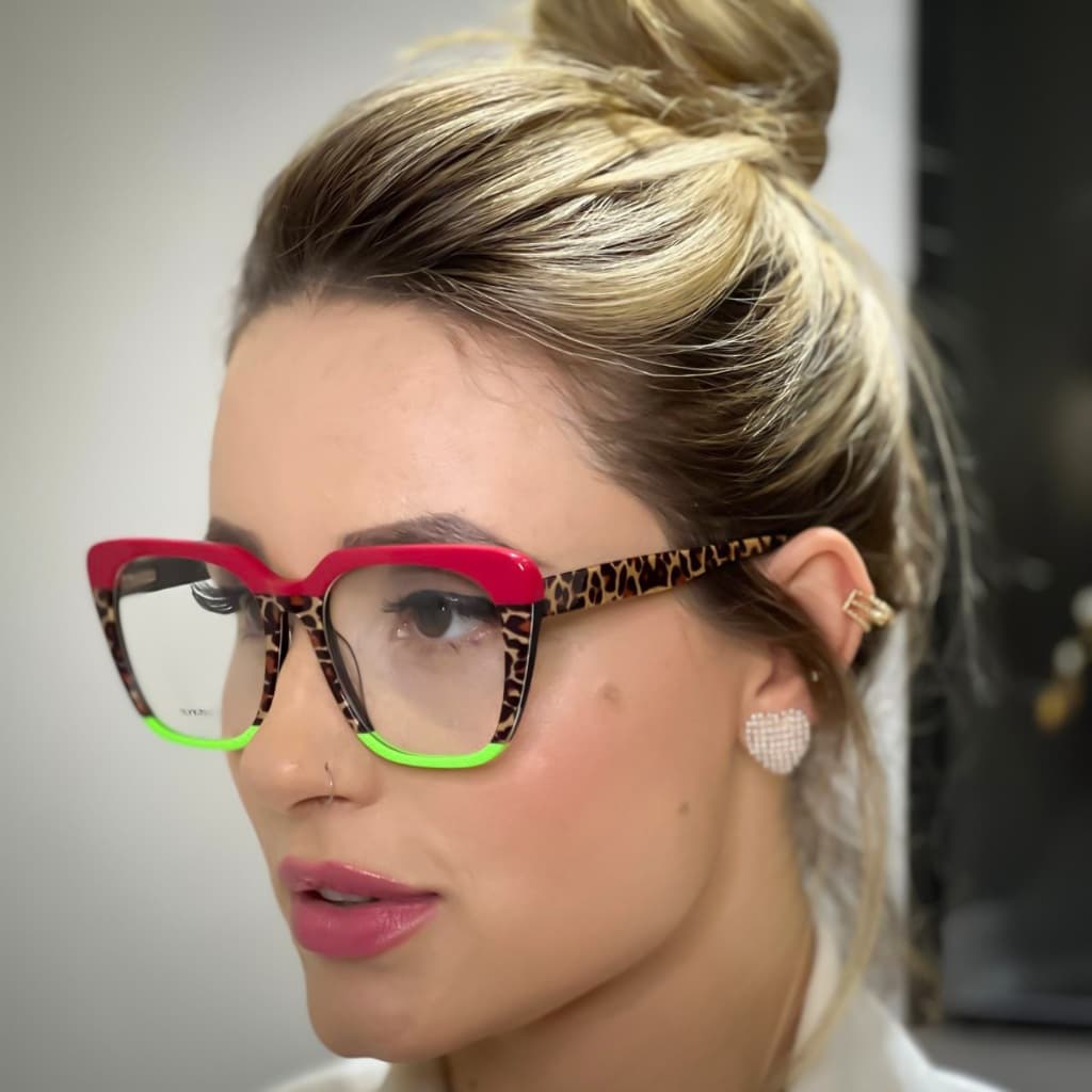 Oculos de armacao ACETATO 100% QUADRADO FEMININO COLORIDO
