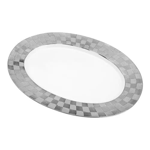 Travessa Porcelana Vera Silver 36x25x3cm - Wolff