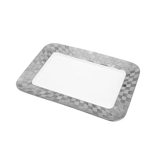 Travessa porcelana Vera silver 27x19x2cm - Wolff