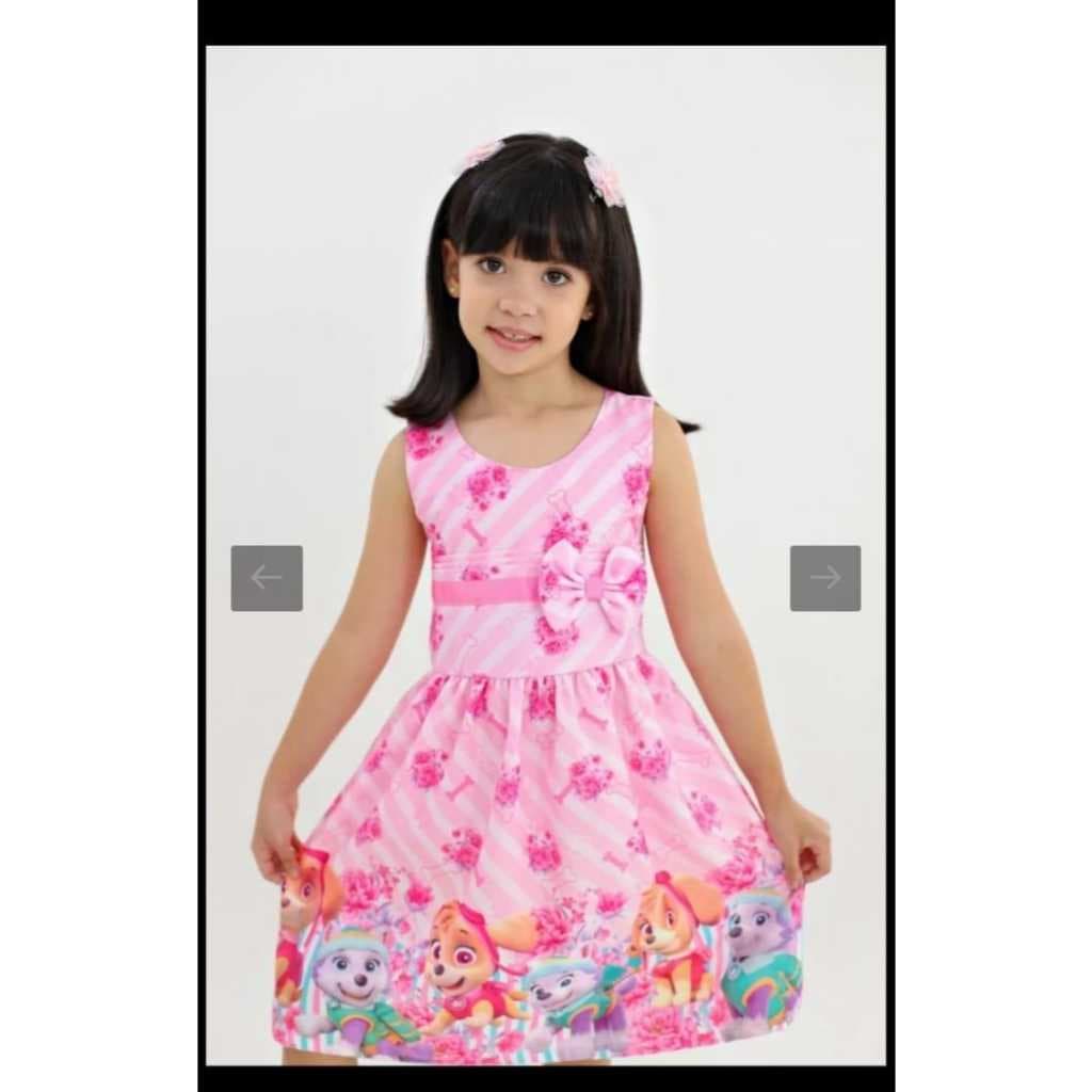 VESTIDO INFANTIL PATRULHA CANINA SEM MANGA