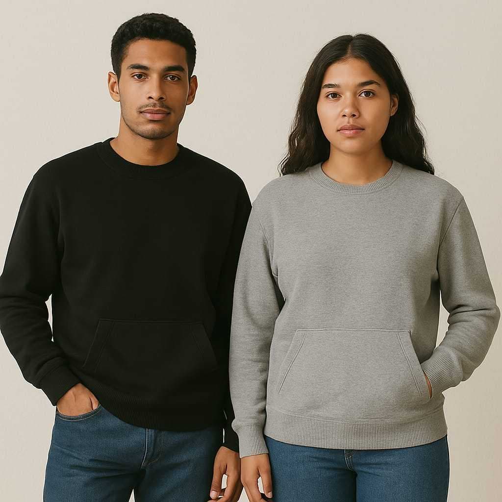 Moletom sem touca com bolso cangurun blusa de frio Unissex