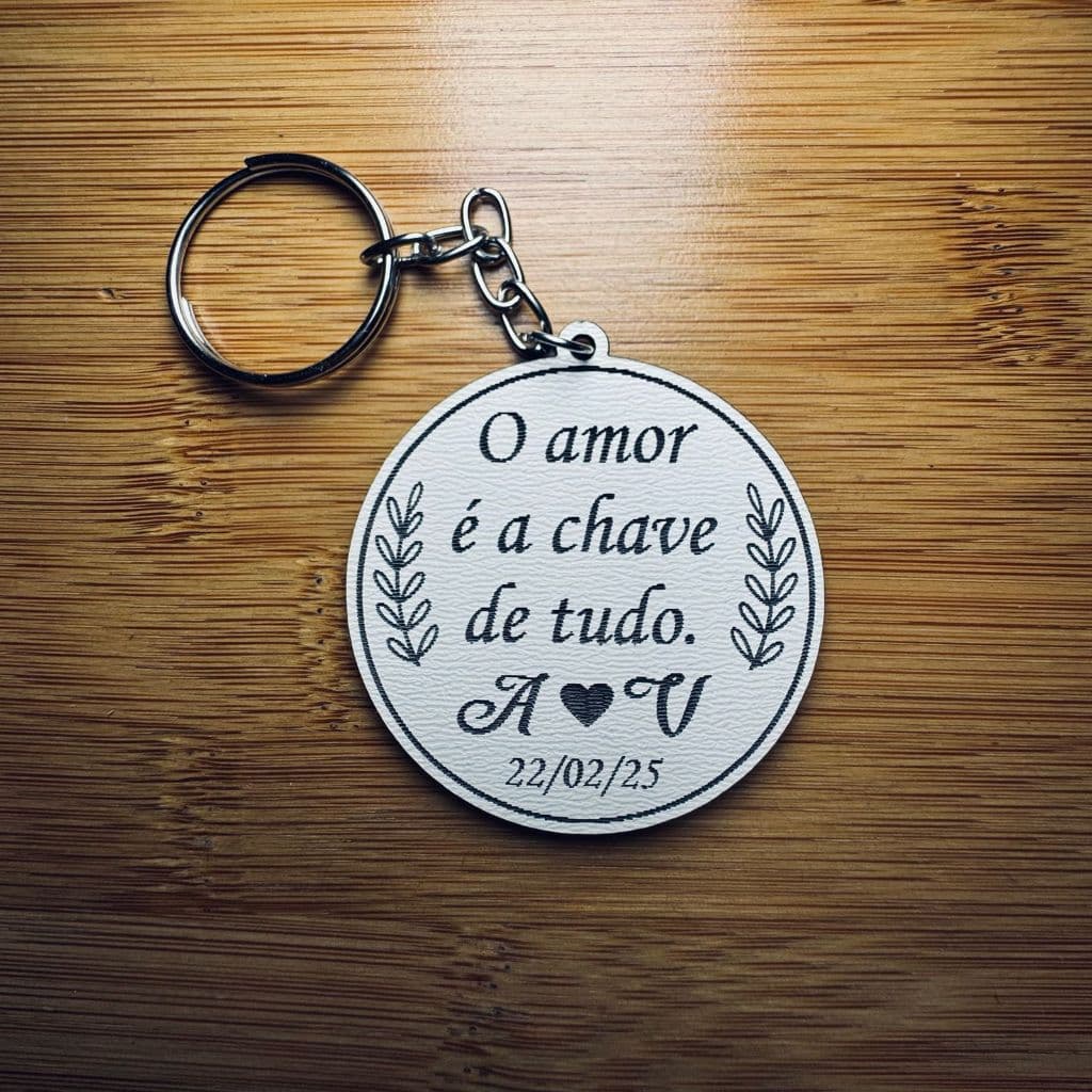 Kit Chaveiros MDF O Amor é a Chave de Tudo Casamento Frases - Lembrancinha de Casamento