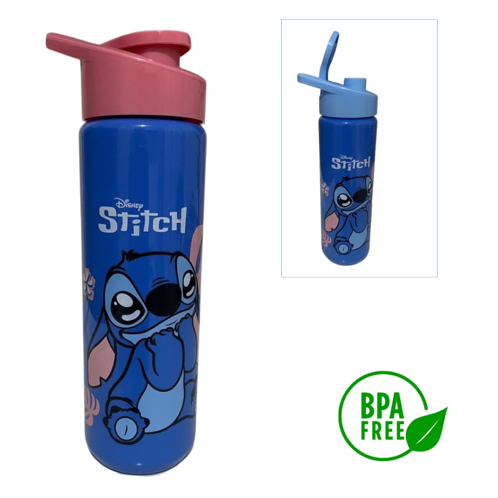 Garrafa de Água Squeeze Stitch 700ml Azul - Plástico Resistente Livre de BPA - Fãs da Disney