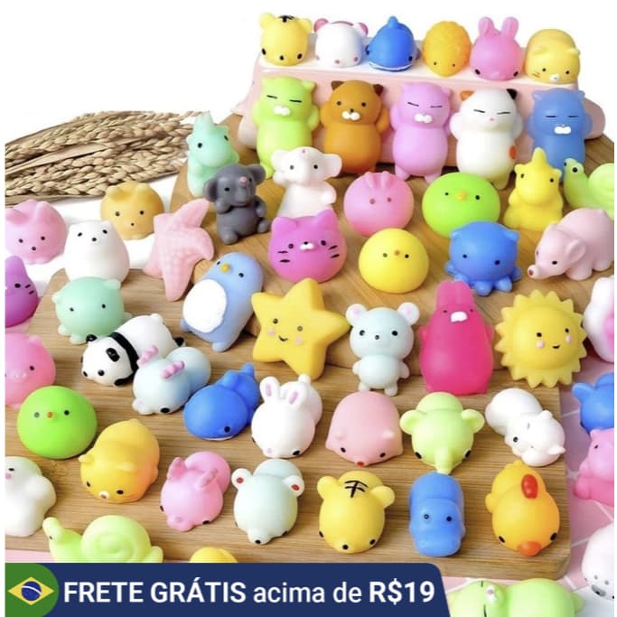 kit 5/10 Squishy Mochi Bichinho Macio De Apertar Squishies Tiktok para bebe/criança
