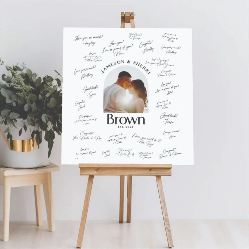 Quadro Para Assinaturas Recepção De Casamento Foto Do Casal Placa Bem Vindo Noivos