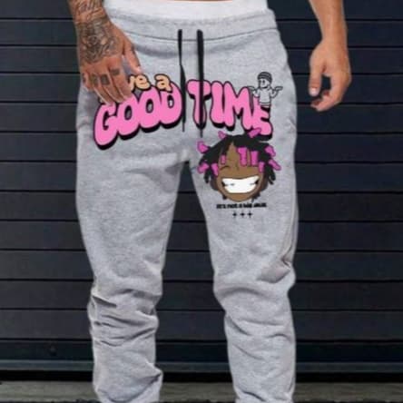 Calça Moletom Softwear Unissex Good Time Cinza Lançamento Inverno Casual Masculino Graphic