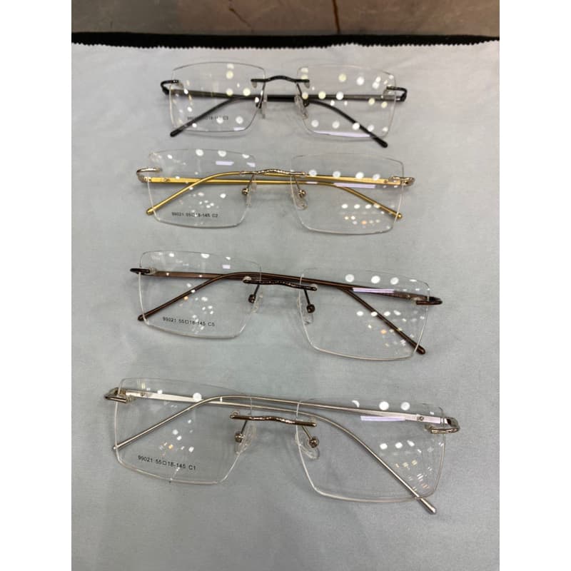 óculos armacao de grau parafusado 99021 aluminio masculino feminino unisex