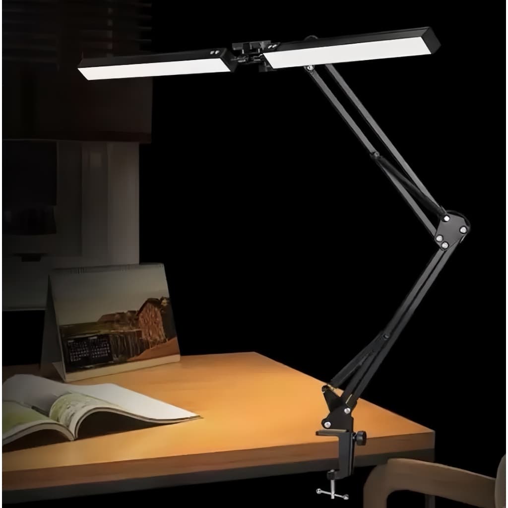 Luminária De Mesa Articulado Base Fixa E Garra Luz Led Para Quarto/leitura/escritorio