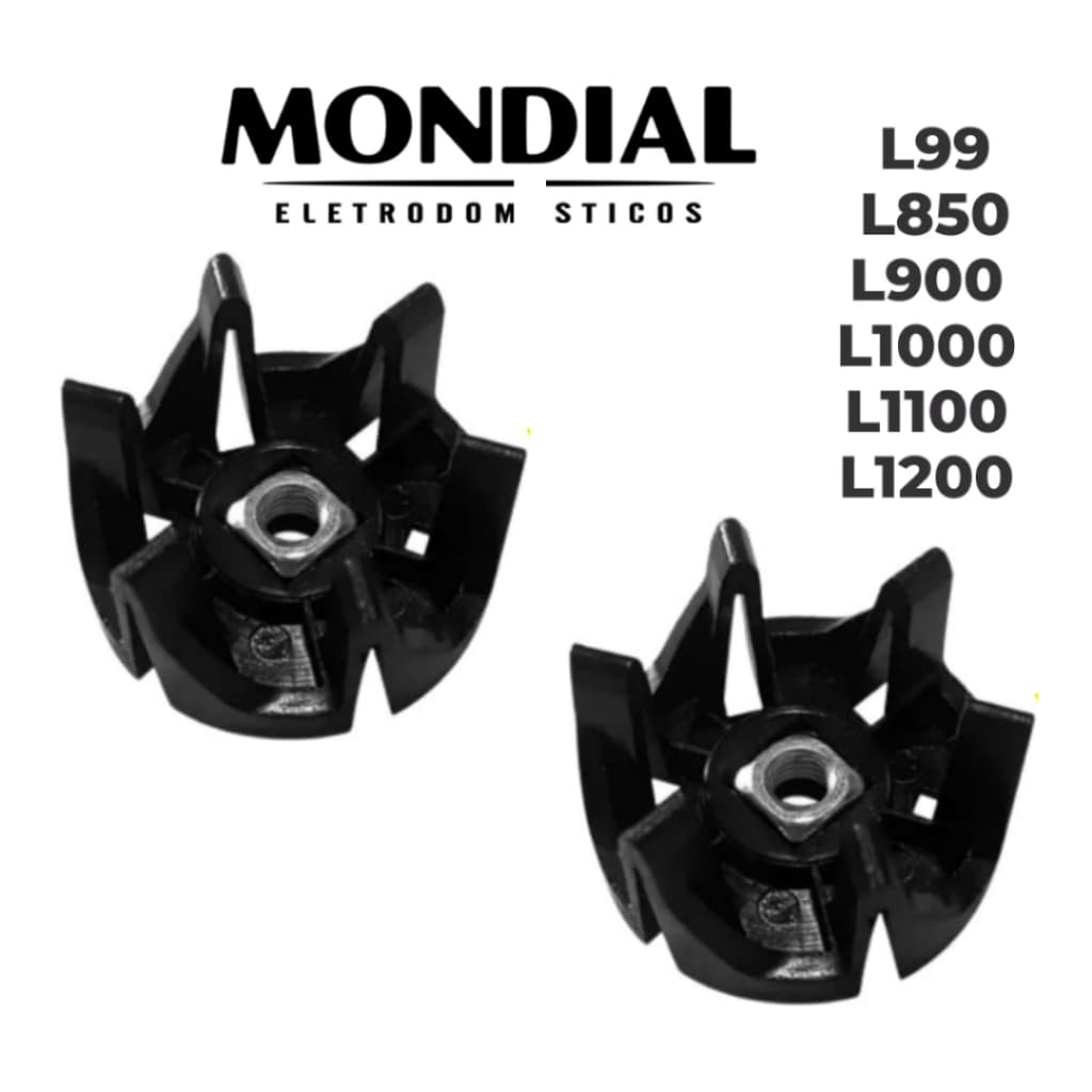 Arraste do Copo 2 Peças Liquidificador Mondial L99 / L850 / L900 / L1000 / L1100 / L1200