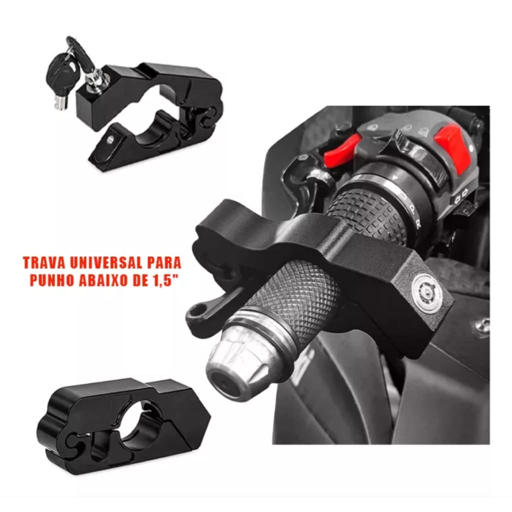 Trava Para Moto Antifurto Manete Manopla Freio E Acelerador w