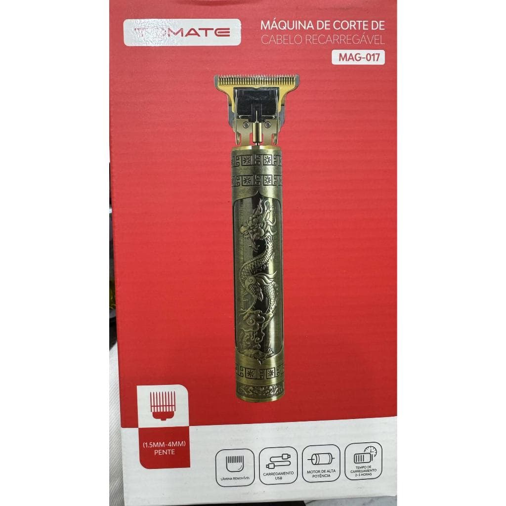 Máquina De Corte De Cabelo Recarregável Dragon Mag-017