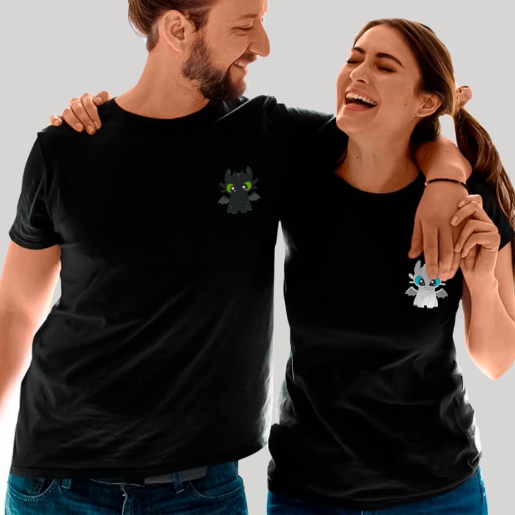 Camisa Camiseta Blusa Kit Casal Banguela e Fúria Da Luz ORIGINAL Tendencia Algodão Dragão Básica Unissex