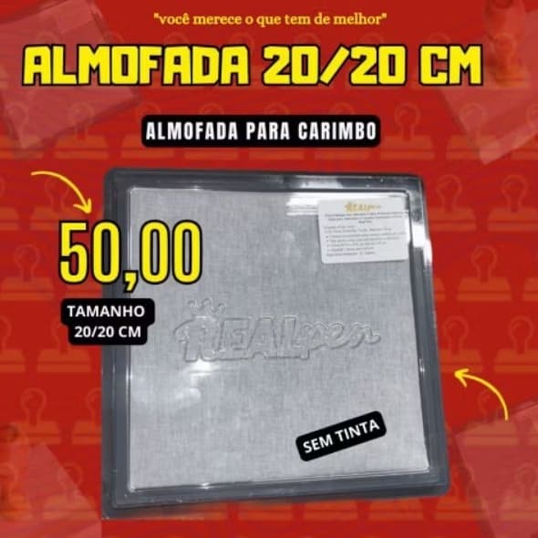 almofada para carimbo 20/20 cm sem tinta