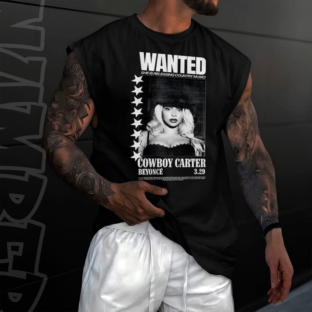 Camiseta regata machao oversized masculino Cowboy Carter Beyonce Act Ii Album Queen em algodao unissex