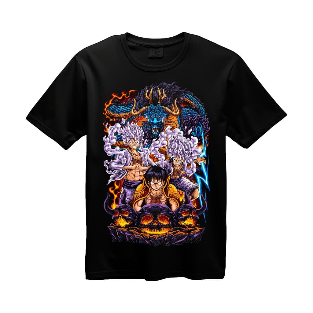 Camiseta Estampada One Piece Anime Luffy E Kaidou Tranformação Gear 5 Wano - ENVIO RAPIDO