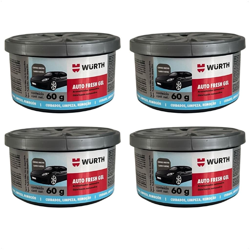 4 Cheirinho Perfume Carro Novo 60g Aromatizante Automotivo Odorizador Wurth