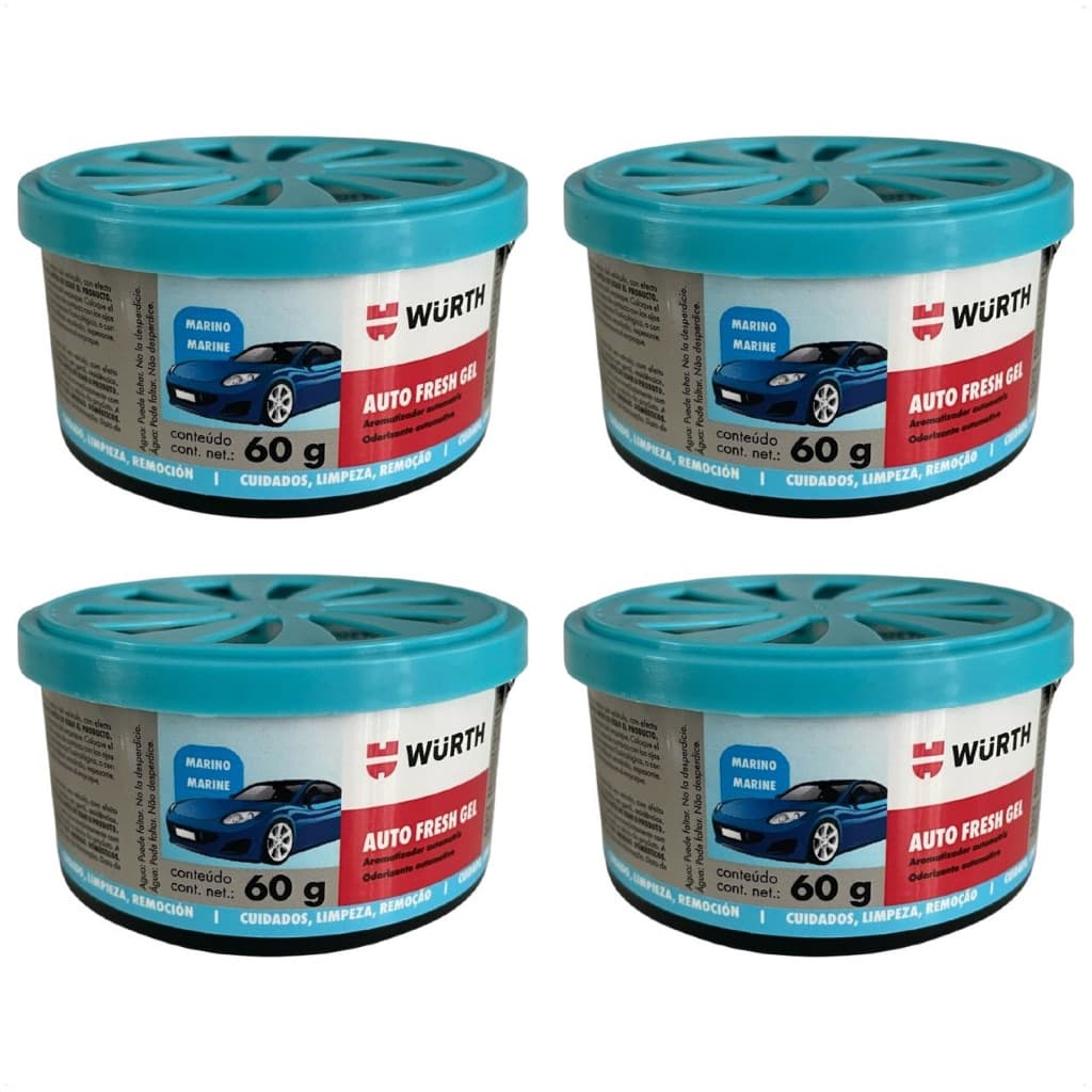 4 Cheirinhos Perfume Carro Aromatizante Automotivo Marine Wurth 60g