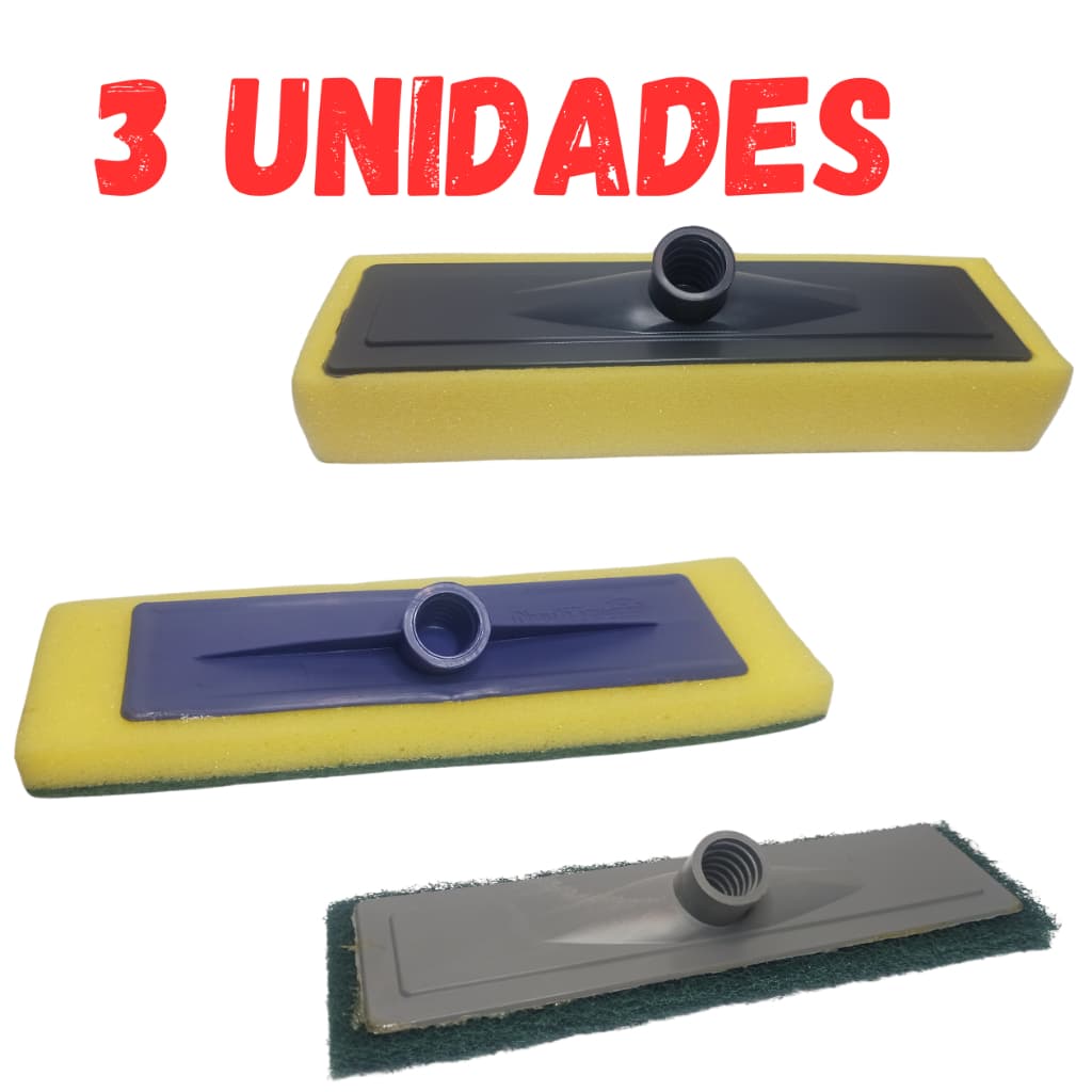 Kit Lava piso chão azulejo porcelanato vidro passa cera esfregão limpeza pesada s/ cabo Box Banheiro