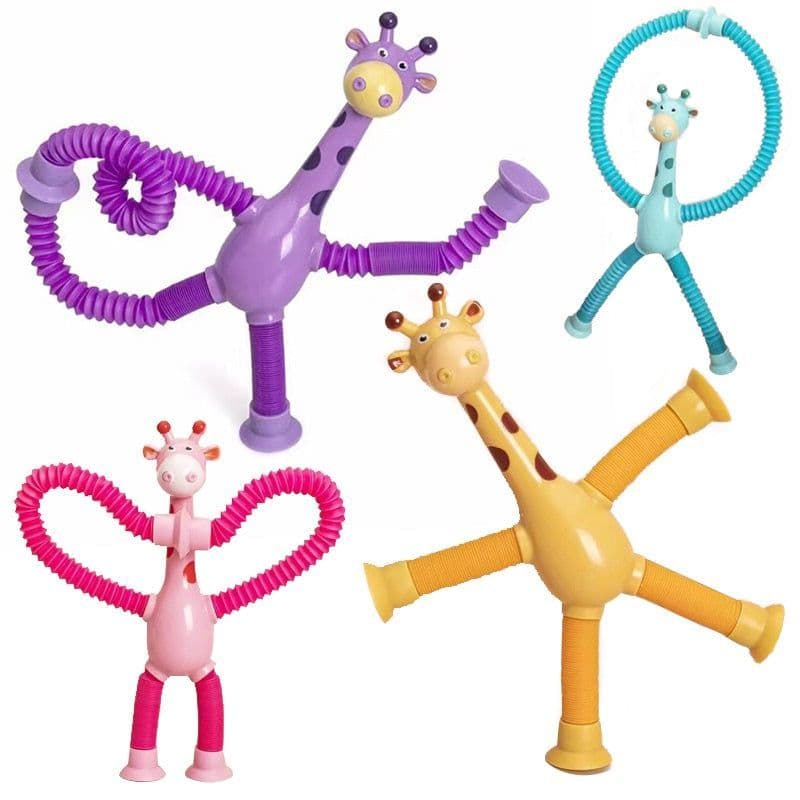12 girafas estica e gruda pop it tubo brinquedo infantil lembrancinha festa brinde