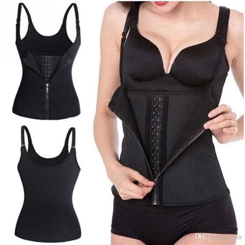 Cinta Modeladora Feminina com Zíper - Cintura Dupla de Compressão Ajustável para Redução Abdominal e Suporte com Alça