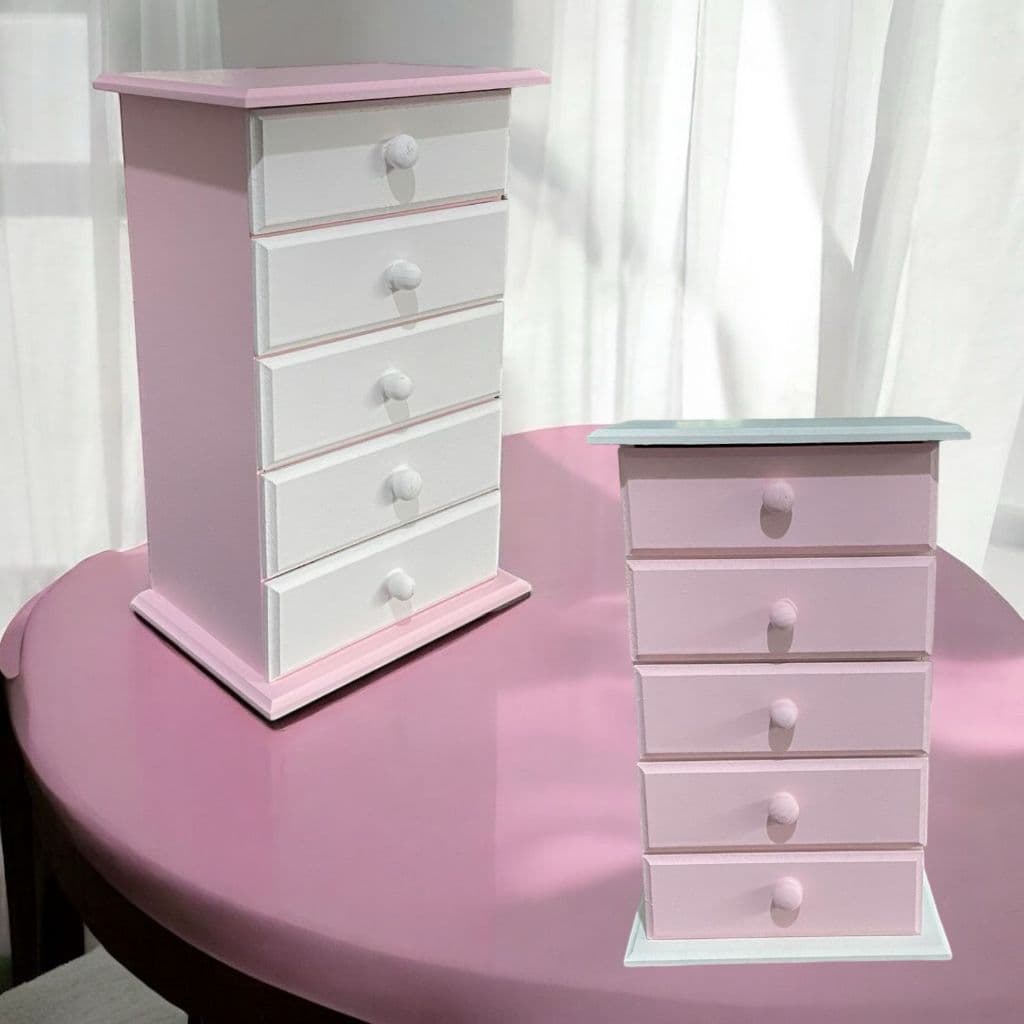 Cômoda Gaveteiro Organizador de Jóias Bijuterias e Acessórios 5 Gavetas Mdf Rosa