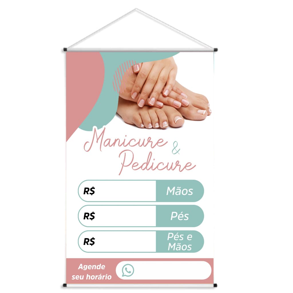 Banner LONA -  Manicure e Pedicure Modelo 1 60x90cm