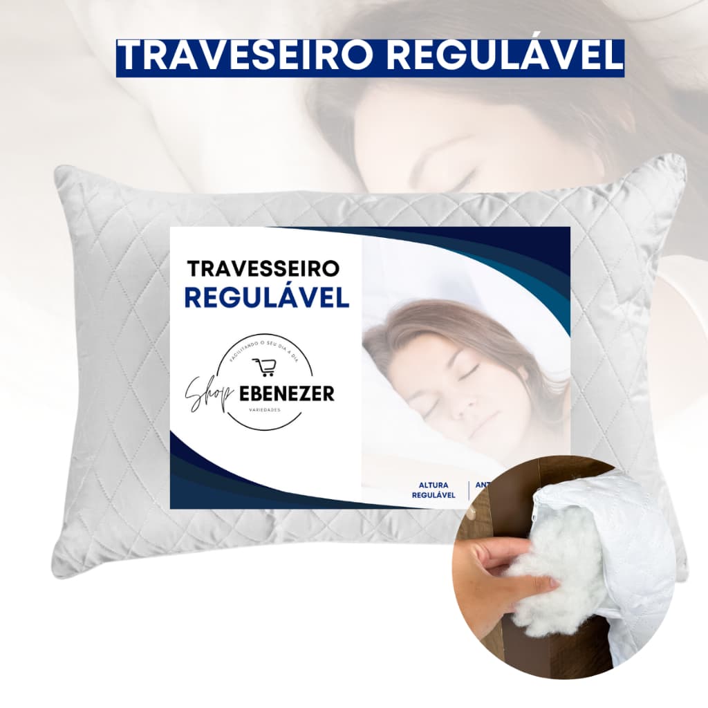 Kit Travesseiro Padrão Matelado Regulável Ajustável Antialérgico Macio Resistente Firme Premium