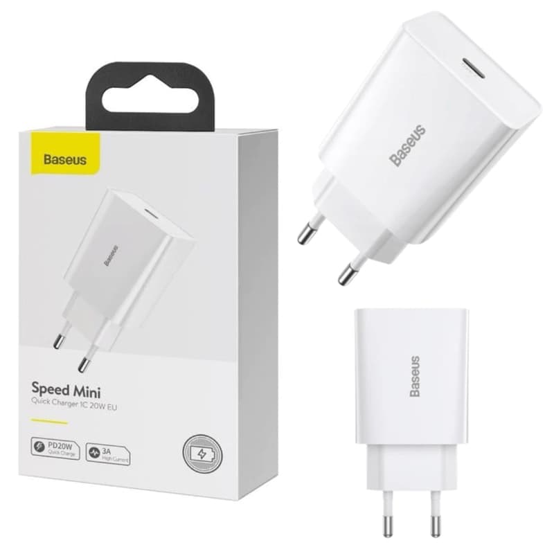 Baseus Carregador de Celular 20W Original Fonte Carregador Rápido Turbo Pd 20W