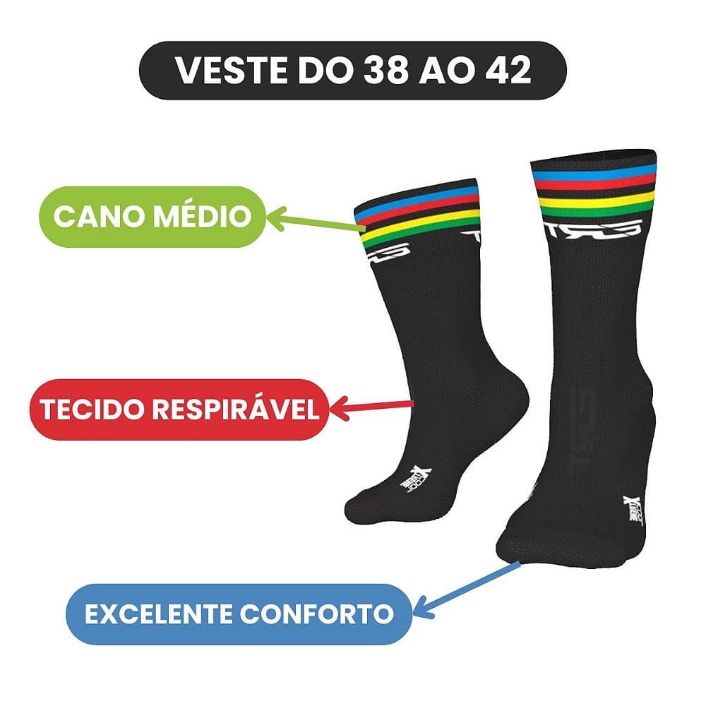 Meia Ciclismo Esporte Ert Tam. 38-42