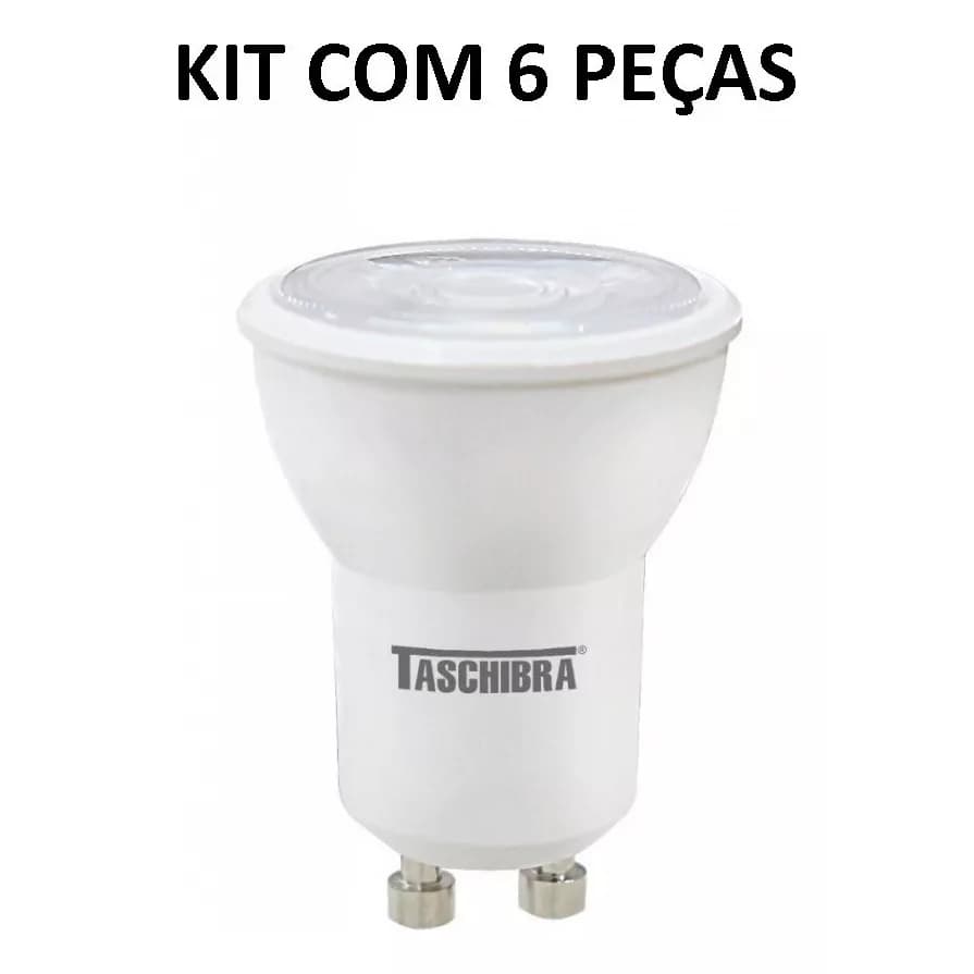 Kit 6 Lâmpada Led Mini Dicróica Mr11 Tdl 3,5w Taschibra Cor da luz Branco-quente 110V/220V