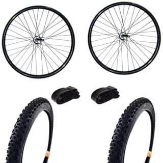 Par Rodas Bike Aro 29 Mtb Cubo K7 C/ Pneu+Câmara Alumínio Centrada e Raiada p/ Ciclismo