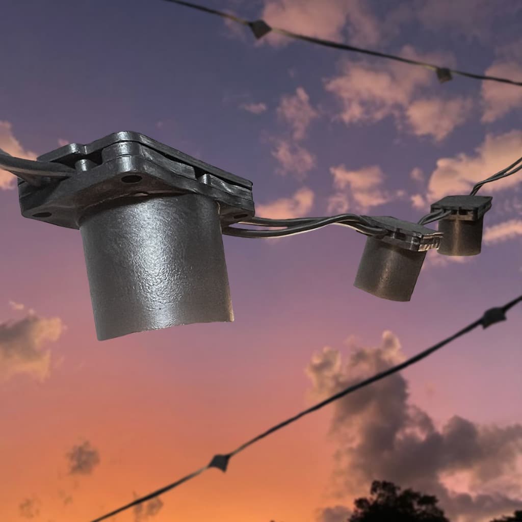 Varal Luzes Aljatec 10 metros Preto Sem Lampada Gambiarra Americano Area Externa Casamento  Cordão Fio de Luz Jardim