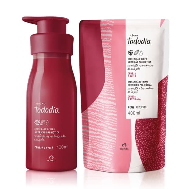 Kit Creme Desodorante Nutritivo para o Corpo Tododia Cereja e Avelã com Refil