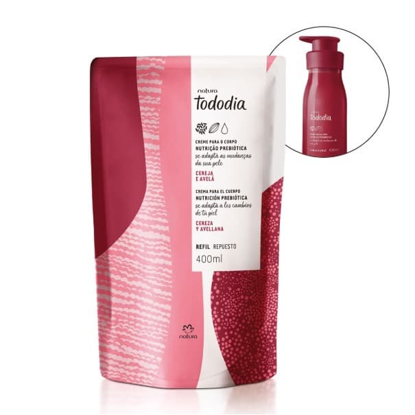 Refil Creme Desodorante Nutritivo para o Corpo Tododia Cereja e Avelã 400 ML