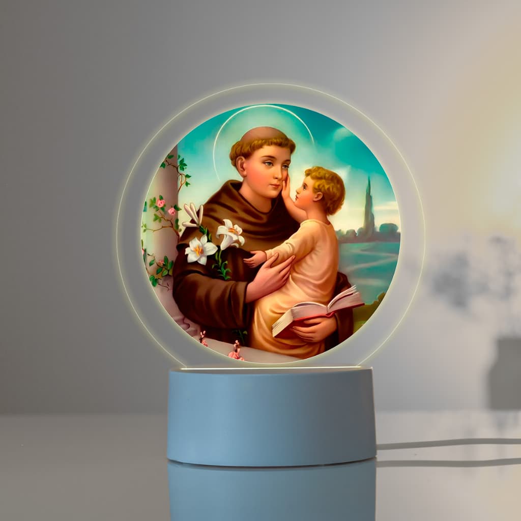 Luminária colorida Led UV - Santo Antônio De Pádua, Religiosos, Fé