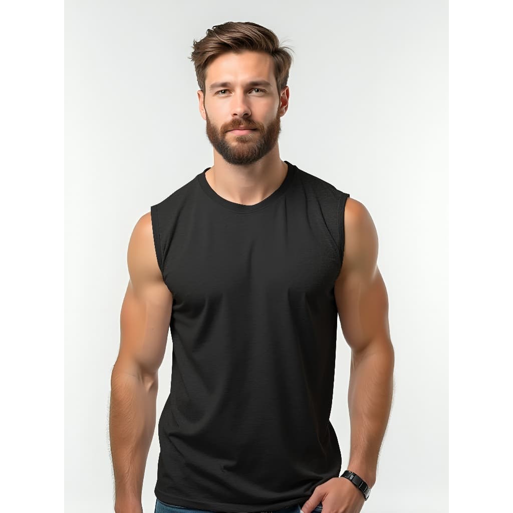 Camiseta Masculina 100% Algodão Preta Academia Corrida Treino Casual