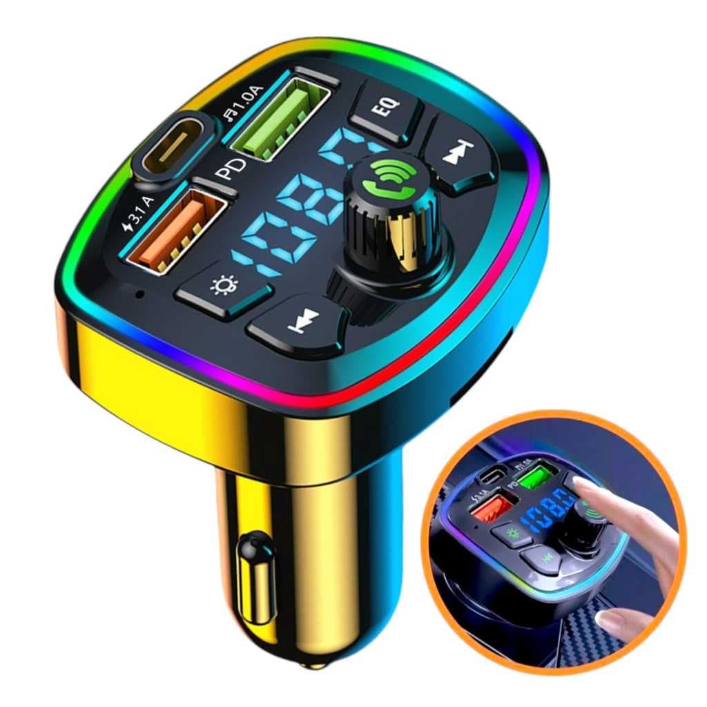 Carregador de Carro Acendedor Transmissor Fm Radio USB Bluetooth