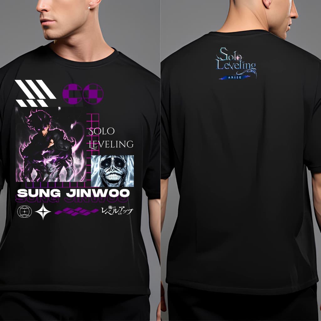 Camiseta Camisa Solo Leveling Anime Do Ano 100% Algodão Estampa Não Desbota - ENVIO RAPIDO