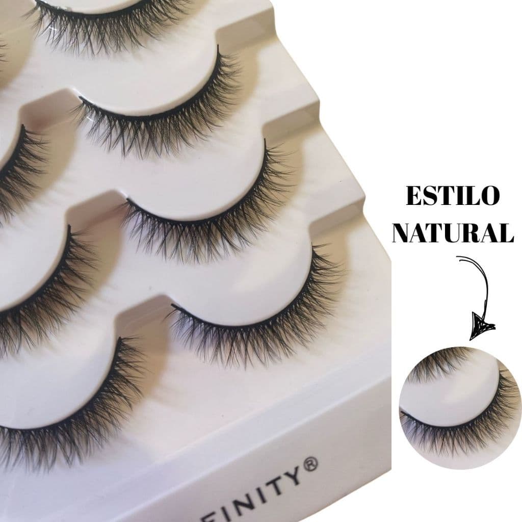 5 Pares de Cílios Postiços MINK SINT X25 Efeito Natural Linha Premium xodo hinfinity