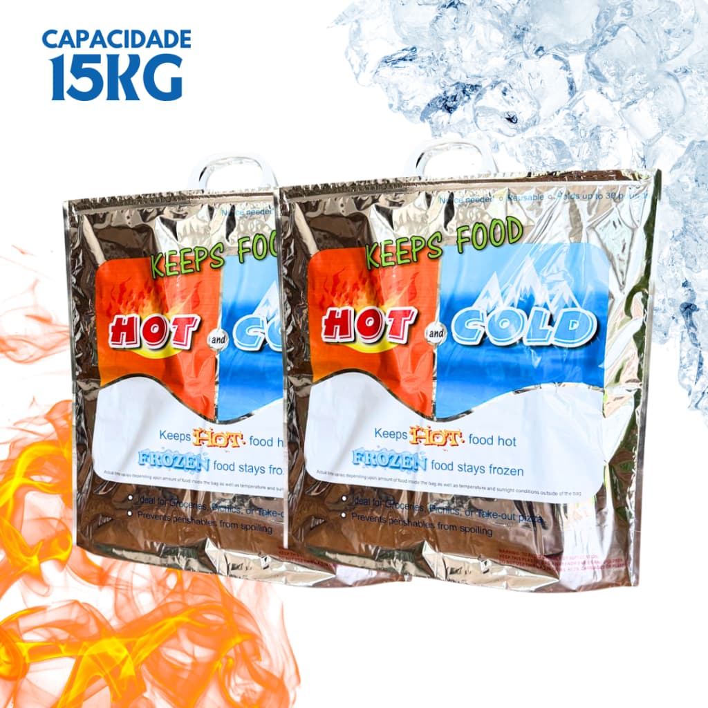Kit 2 Sacola Térmica HOT AND COLD Tripla Camada Quente e Frio Multifunções e Alta Duração