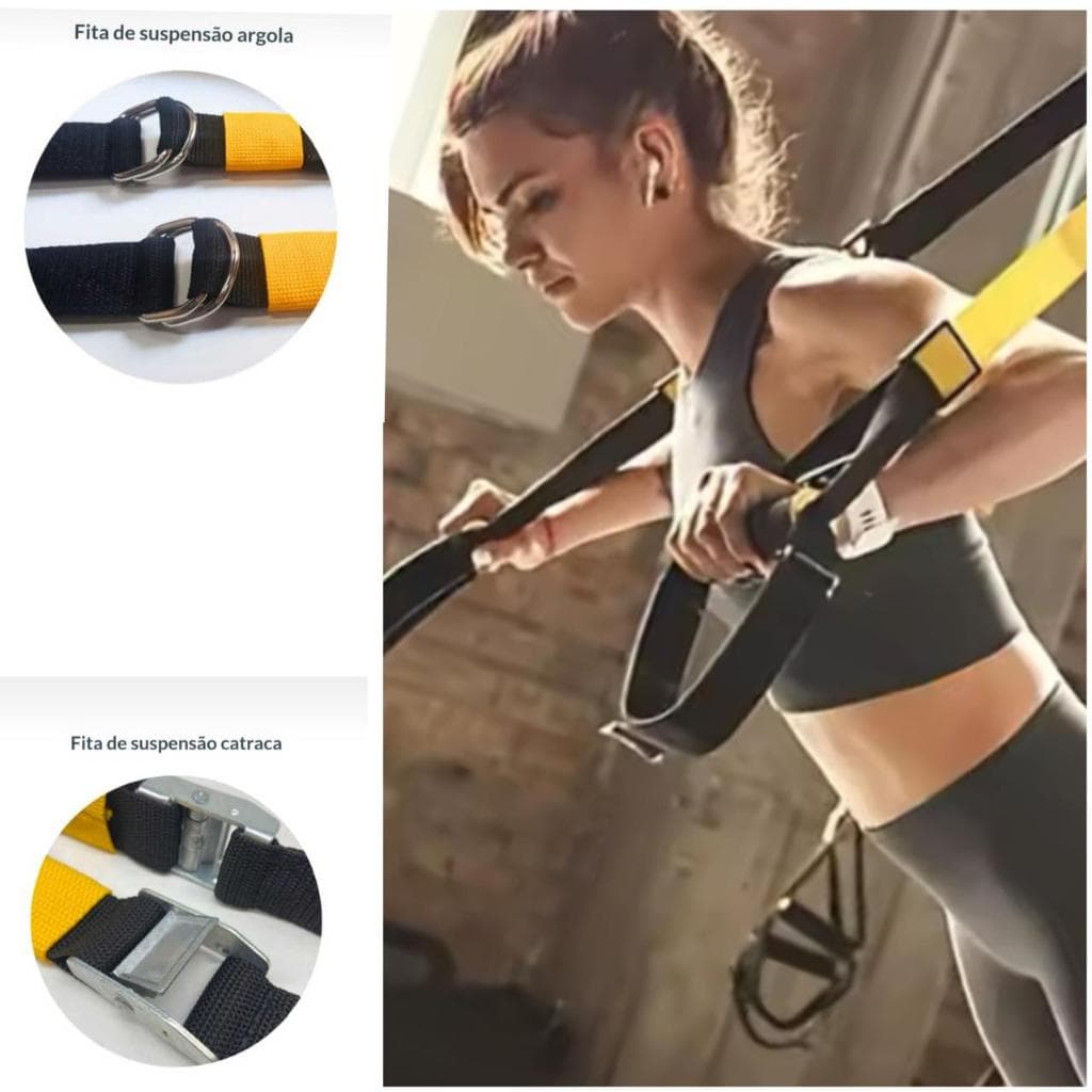 Trx Fita De Suspensão Para Treinamento Suspenso, Funcional Com catraca ou Com Argola