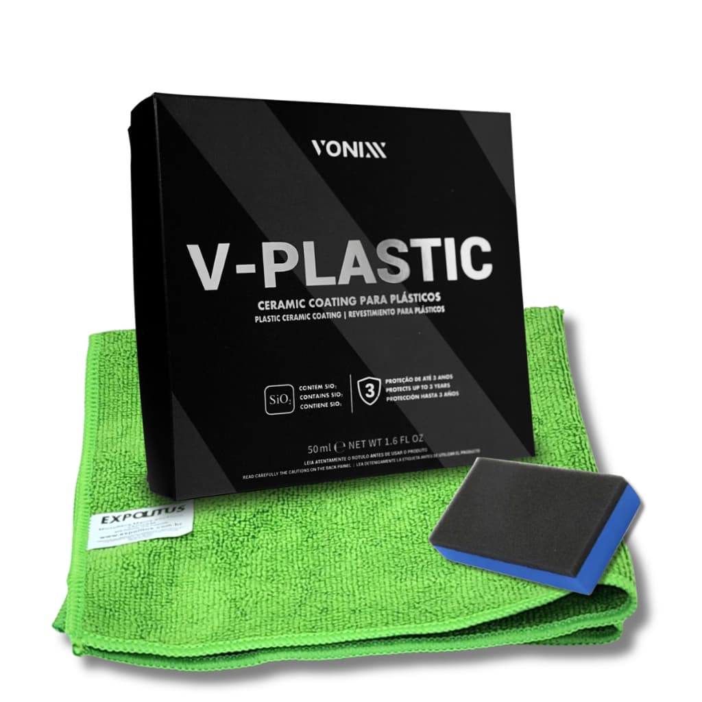 Vitrificador Revestimento Plastico V-plastic 50ml Pro Vonixx + Toalha 40x40cm Expolitus + Taco