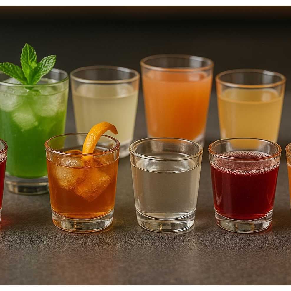 Jogo 6 Copos Aperitivo 55ml Acrílico para Shot e Doses, Copos Acrílico Reutilizáveis Bares e Festas
