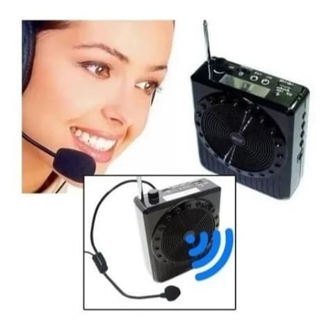 Megafone Amplificador de Voz com Microfone e Rádio FM USB