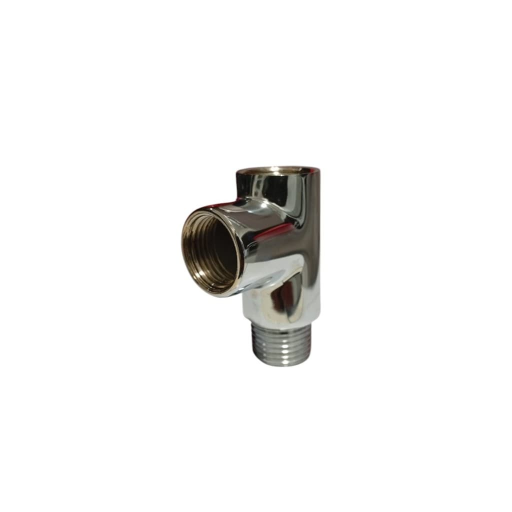 Adaptador Tee Tê Junção T Derivadora CR 1/2 Lisa Reta Latão Cromado Filtros e Torneiras
