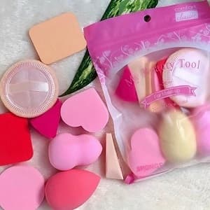 Kit Esponjas com 10 - Para Aplicação de Maquiagem - Diversos Formatos E Variados - Confort Classic