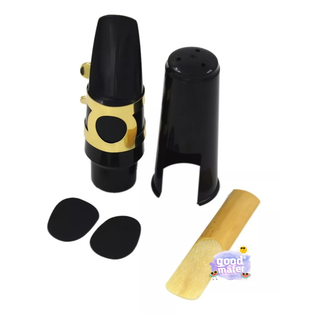 Boquilha Sax Alto Kit Completo Com Palheta Protetor Abraçadeira